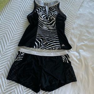 NWOT ZeroXposure Zebra 2Pc Swimwear SzL